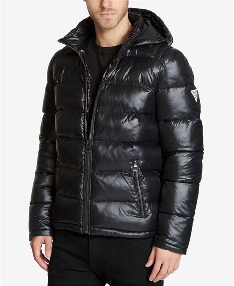 guess puffer coats for men